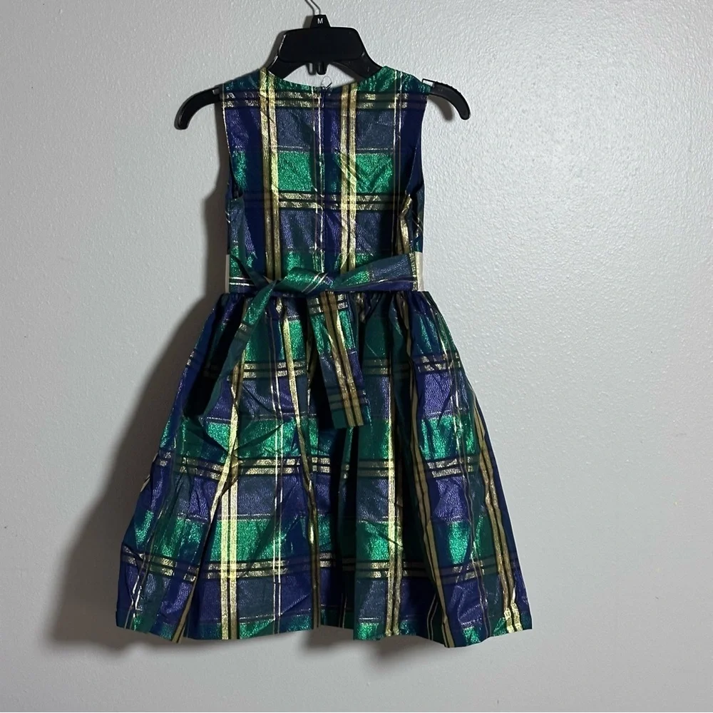 Bonnie Jean Kids Girls Green/Blue Sleeveless Holiday Christmas Dress size‎ 10.